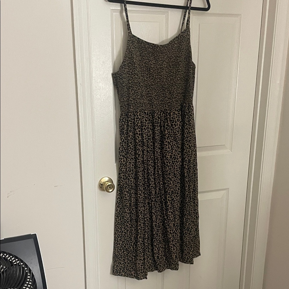 Old Navy Brown Leopard Print Midi Dress